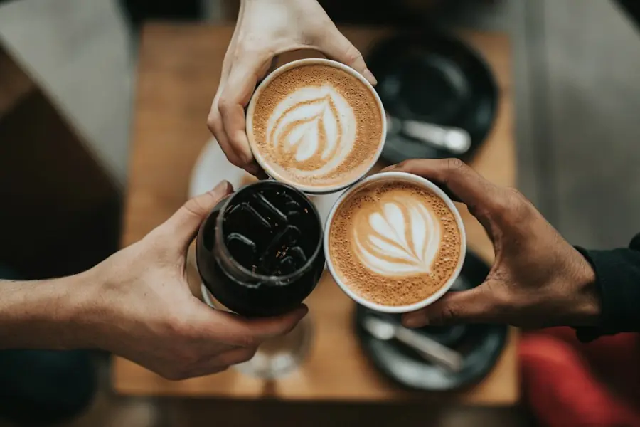 Two lattes, North Row Coffee post